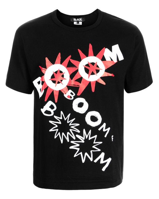 COMME DES GARÇON BLACK Black Boom Graphic-Print T-Shirt for men