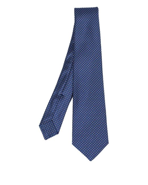 Kiton Blue Patterned Tie for men