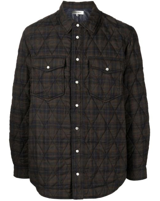 Isabel Marant Black Check-print Two-pocket Shirt Jacket for men