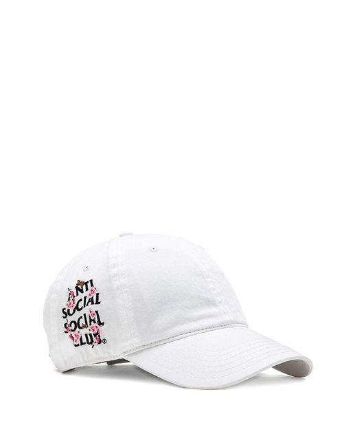 ANTI SOCIAL SOCIAL CLUB White Logo-Embroidered Cap for men