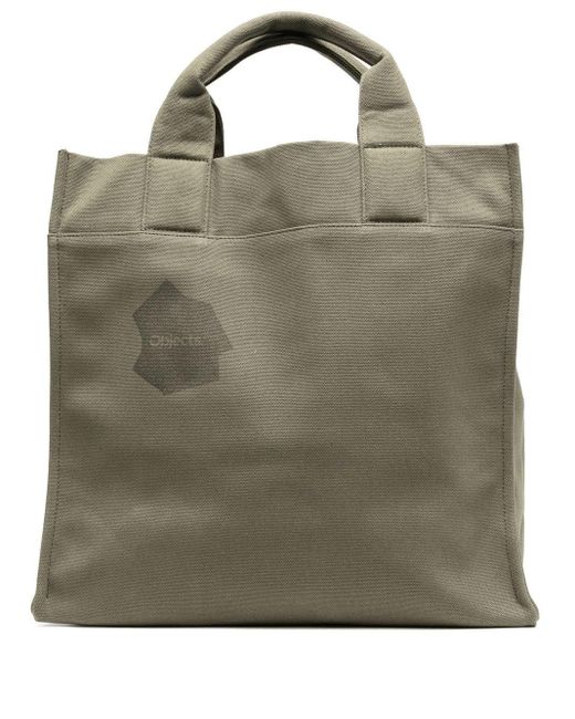 Objects IV Life Green Logo-print Canvas Tote Bag for men