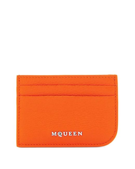 Alexander McQueen Orange Leather Cardholder for men