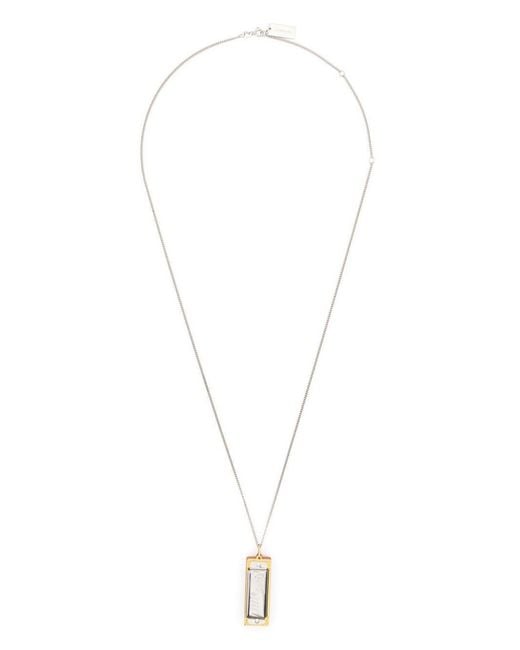 Lemaire White Harmonica Logo-Engraved Necklace for men