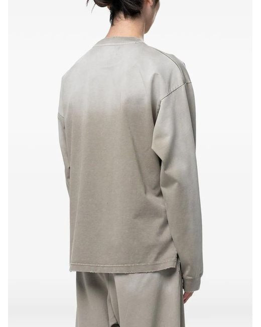 Maison Mihara Yasuhiro Gray Sun Faded Like Distressed Long Sleeve T-Shirt for men