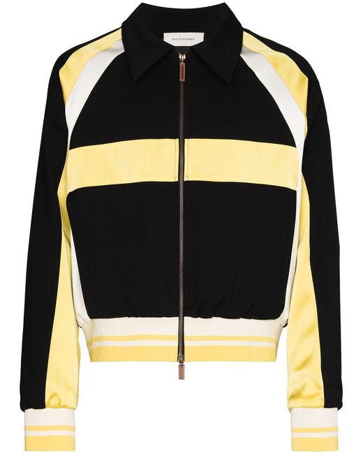 Wales Bonner Black Isaacs Panelled Bomber Jacket for men