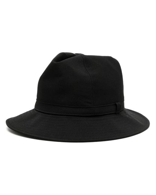 Yohji Yamamoto Black Wool Bucket Hat for men