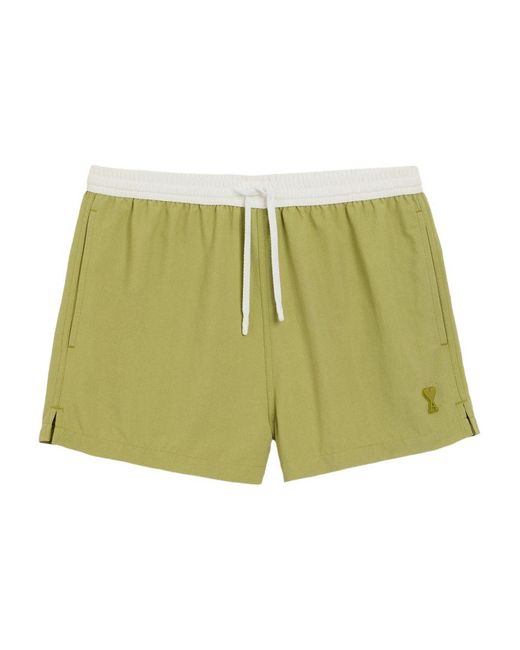 AMI Green Nylon Short Swimsuit for men