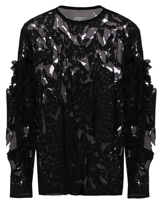 Post Archive Faction PAF Black 6.0 Distressed Mesh Top for men