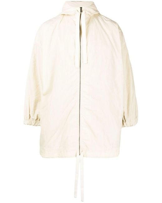 Toogood White Hooded Drawstring Cotton Coat for men