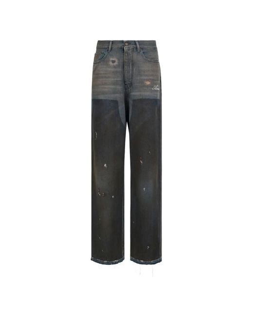 Amiri Gray Bones Baggy Jeans for men
