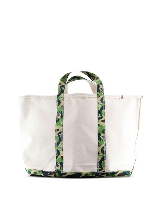 SAINT Mxxxxxx White X Bape Camouflage-Print Tote Bag for men