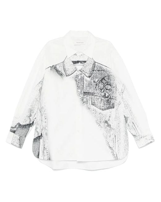 Feng Chen Wang Gray Trompe L'Oeil-Print Shirt for men