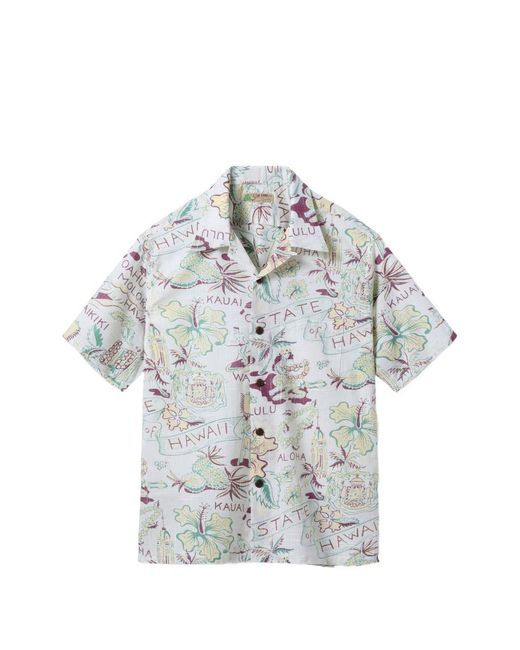 Sun Surf Gray Graphic-Print Short-Sleeve Shirt for men