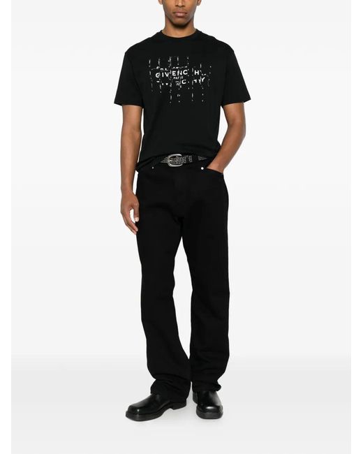 Givenchy Black Logo-Print Regular-Fit T-Shirt for men