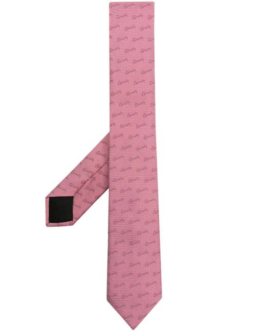 Givenchy Pink Logo-print Silk Tie for men