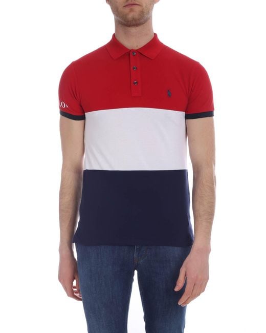 Polo Ralph Lauren Cotton Red White And Blue Polo For Men Lyst