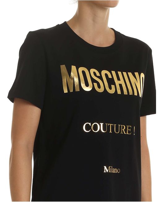 Moschino Cotton Jersey T-shirt With Logo in Black - Save 32% - Lyst