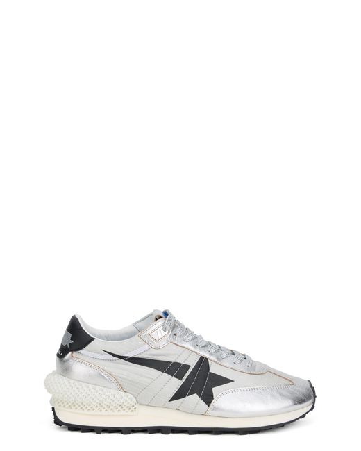 Golden Goose Deluxe Brand White Sneakers Marathon With Ripstop Nylon Upper