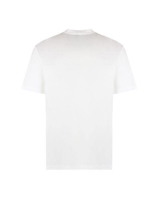 T-shirt girocollo in cotone di Giorgio Armani in White da Uomo
