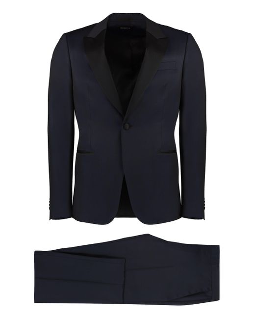 Zegna Blue Wool-mohair Blend Two-pieces Suit for men