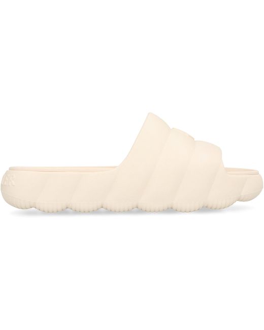 Moncler White Lilo Rubber Slides