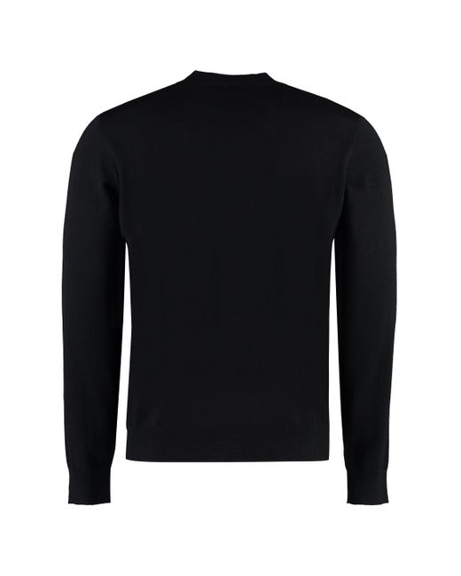 DSquared² Black Virgin Wool Crew-neck Sweater for men