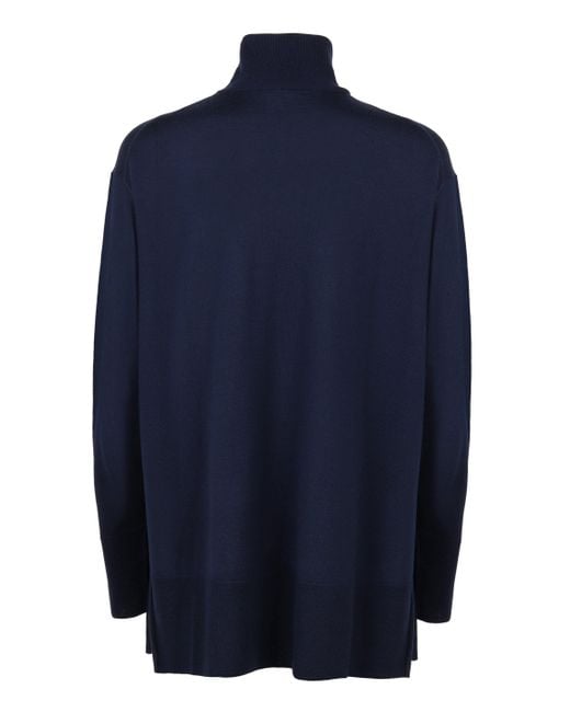 Aspesi Blue Cashmere Turtleneck Pullover