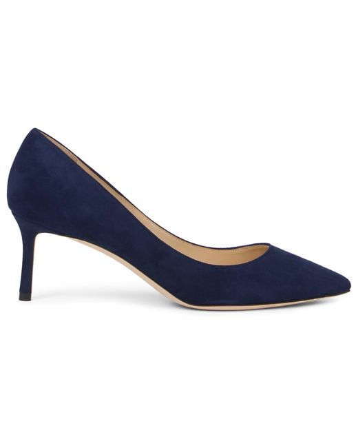 Jimmy Choo Blue Romy 60 Suede Décolleté