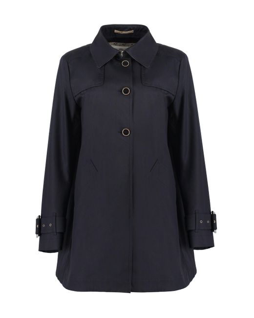 Herno Blue Cotton Trench Coat