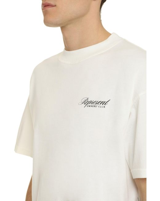 T-shirt girocollo in cotone di Represent in White da Uomo