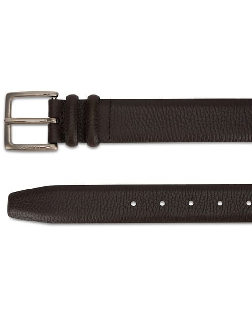 Orciani Black Leather Belt for men
