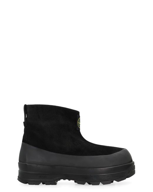 Stone Island Black Suede Ankle Boots