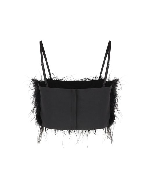Pinko Black Salagiochi Feather Detail Top