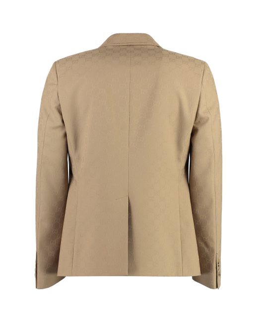 Gucci Natural Single-Breasted Two-Button Jacket for men