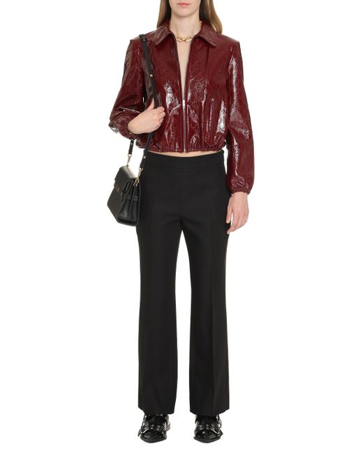 Gucci Black Flared Wool Trousers For