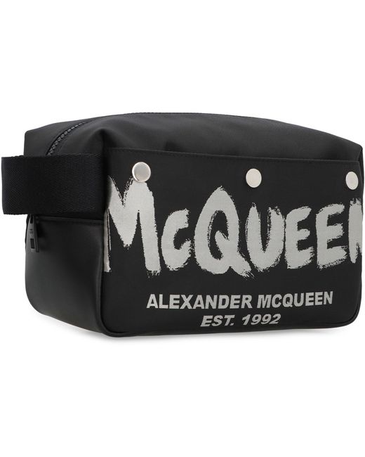 McQueen Black Nylon Pouch for men