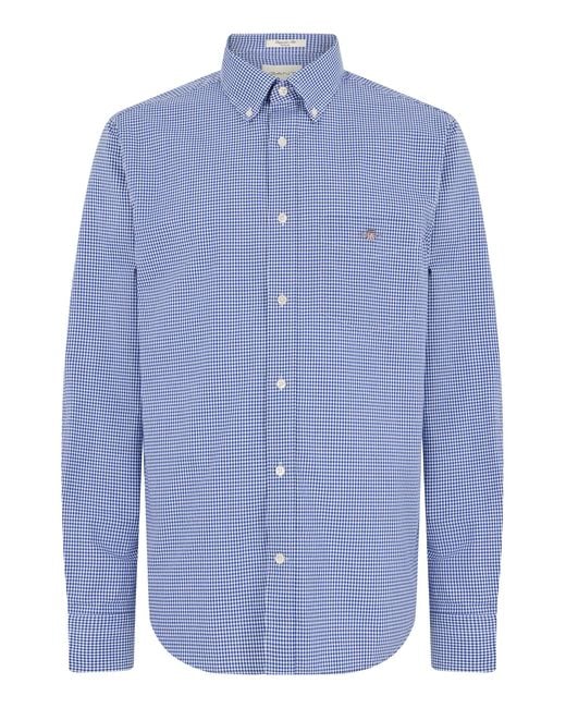 Gant Blue Checked Cotton Shirt for men