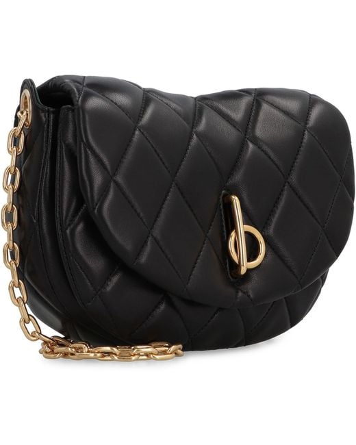 Burberry Black Mini Quilted Leather Handbag With Chain Strap