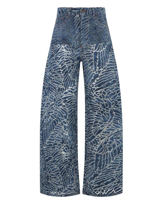 GIUSEPPE DI MORABITO Blue Loose Cotton Blend Pants