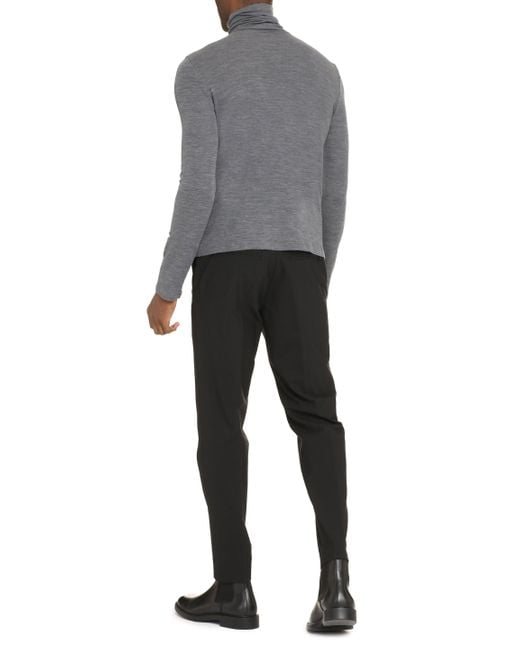 Saint Laurent Gray Cassandre Long Sleeve Turtleneck for men