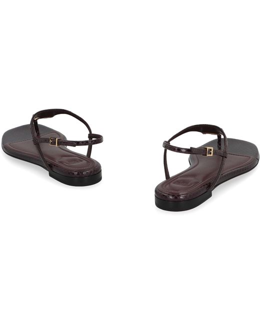 Fendi Black Ffold Leather Sandals