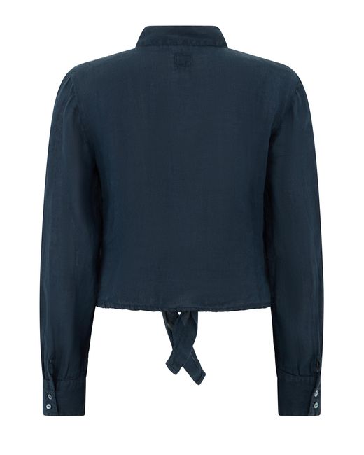 120% Lino Blue Short Linen Shirt