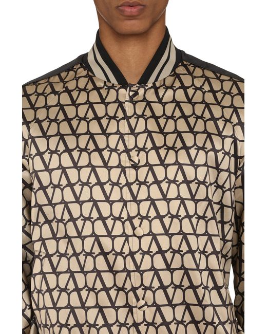 Valentino Garavani Black Printed Bomber Jacket for men