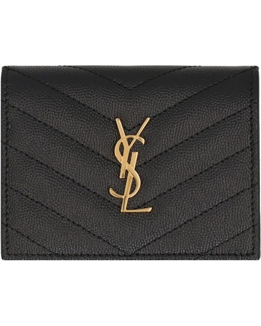 Saint Laurent Black Portacarte Cassandre