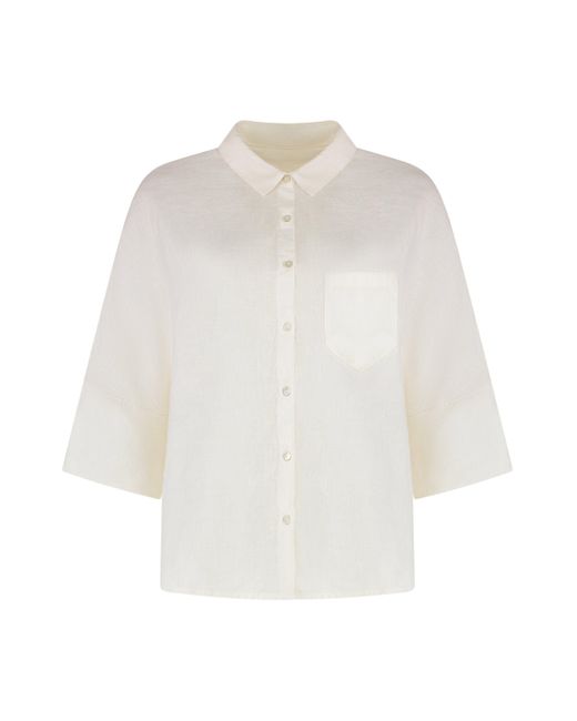 Camicia in lino di 120% Lino in White