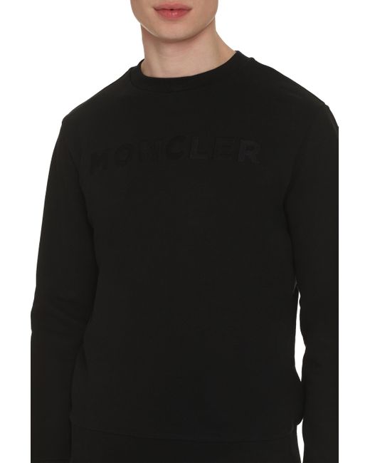 Moncler Black Cotton Crew-neck Sweatshirt for men