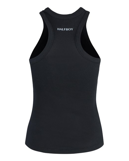 Halfboy Black Cotton Tank Top
