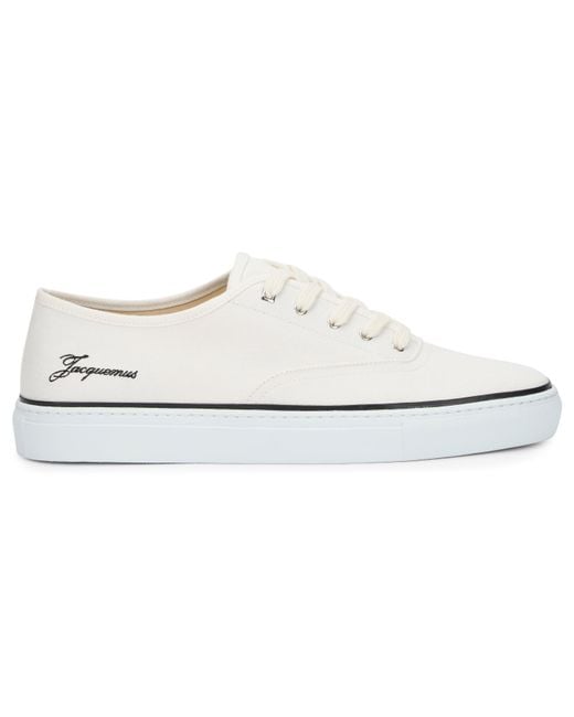 Jacquemus White Cotton Canvas Sneakers