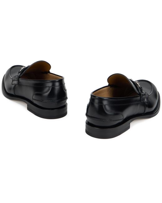 Gucci Black Leather Loafer With Clasp for men
