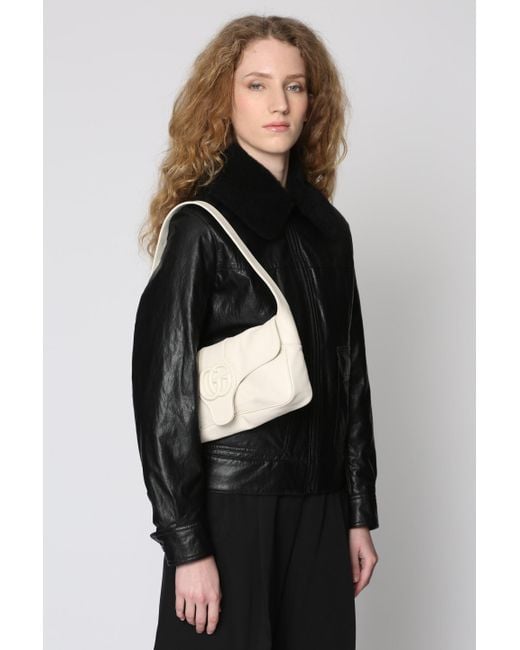 Gucci Natural Aphrodite Leather Shoulder Bag